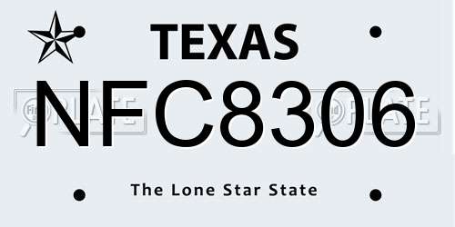 NFC8306 Texas License Plate