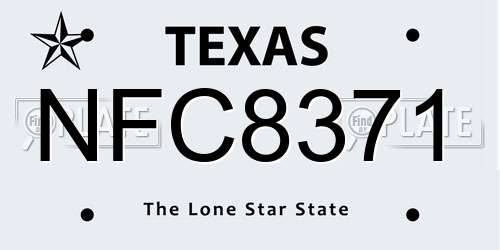 NFC8371 Texas License Plate