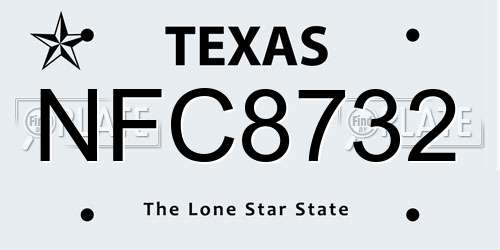 NFC8732 Texas License Plate