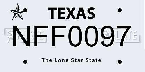 NFF0097 Texas License Plate