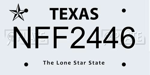 NFF2446 Texas License Plate