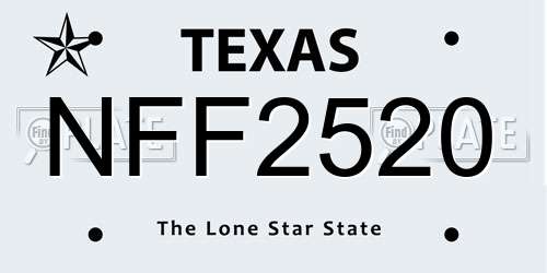 NFF2520 Texas License Plate