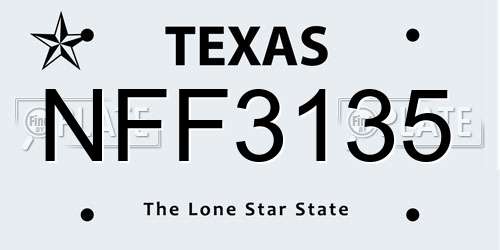 NFF3135 Texas License Plate