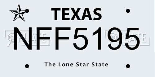 NFF5195 Texas License Plate