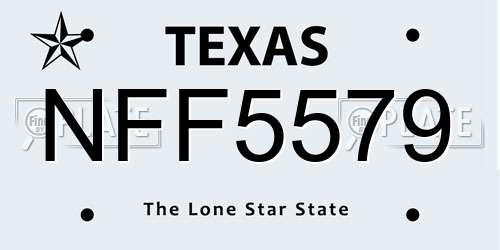 NFF5579 Texas License Plate