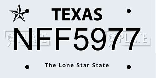 NFF5977 Texas License Plate