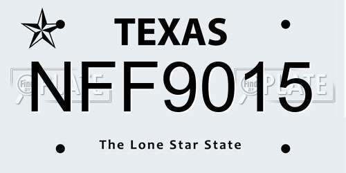 NFF9015 Texas License Plate