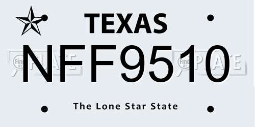 NFF9510 Texas License Plate