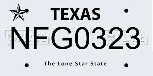 NFG0323 Texas License Plate