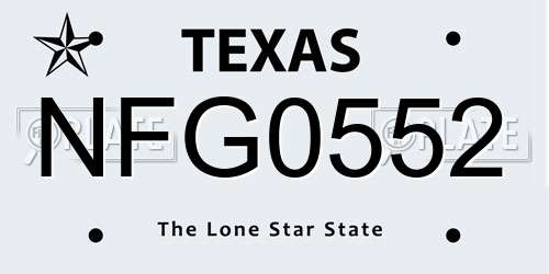 NFG0552 Texas License Plate
