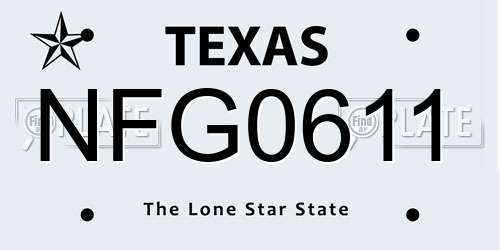 NFG0611 Texas License Plate