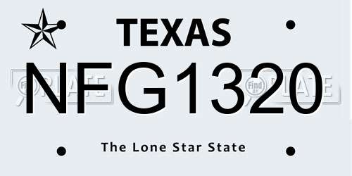 NFG1320 Texas License Plate