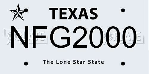 NFG2000 Texas License Plate