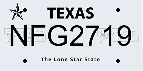 NFG2719 Texas License Plate