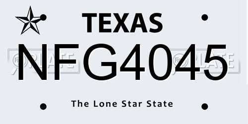 NFG4045 Texas License Plate