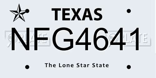 NFG4641 Texas License Plate