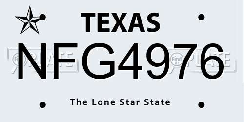 NFG4976 Texas License Plate
