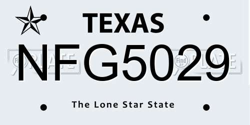NFG5029 Texas License Plate