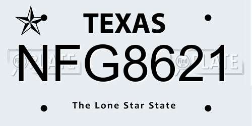 NFG8621 Texas License Plate