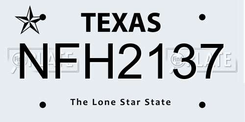 NFH2137 Texas License Plate