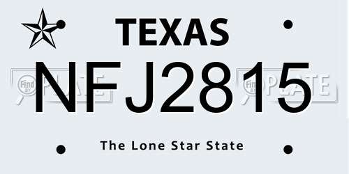 NFJ2815 Texas License Plate