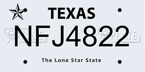 NFJ4822 Texas License Plate