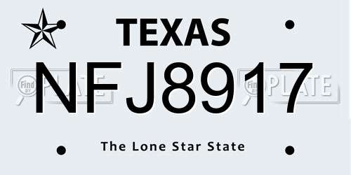 NFJ8917 Texas License Plate