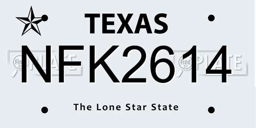 NFK2614 Texas License Plate