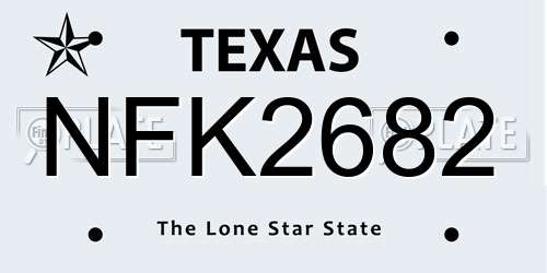 NFK2682 Texas License Plate