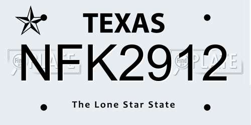 NFK2912 Texas License Plate