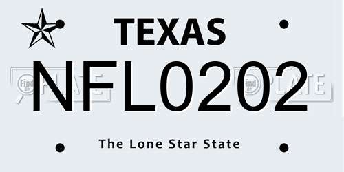 NFL0202 Texas License Plate