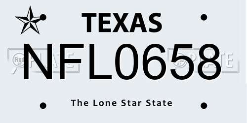 NFL0658 Texas License Plate