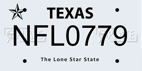 NFL0779 Texas License Plate