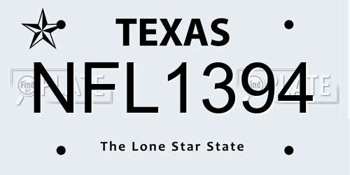 NFL1394 Texas License Plate