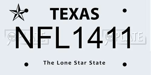 NFL1411 Texas License Plate