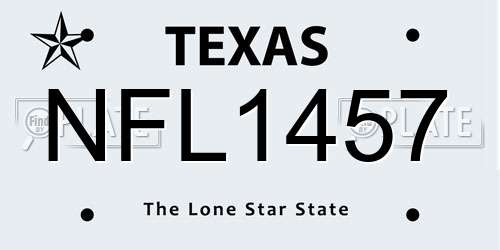NFL1457 Texas License Plate