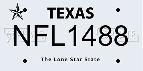 NFL1488 Texas License Plate