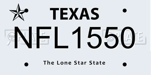 NFL1550 Texas License Plate