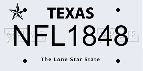 NFL1848 Texas License Plate