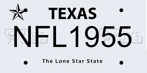 NFL1955 Texas License Plate