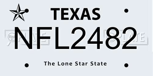 NFL2482 Texas License Plate