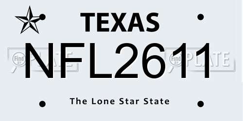 NFL2611 Texas License Plate