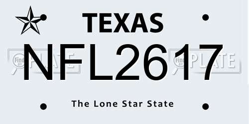 NFL2617 Texas License Plate