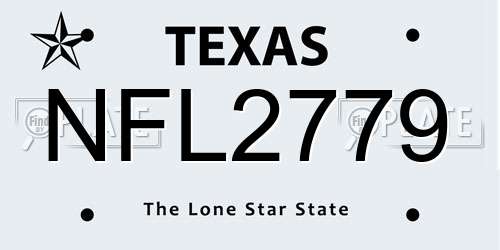 NFL2779 Texas License Plate