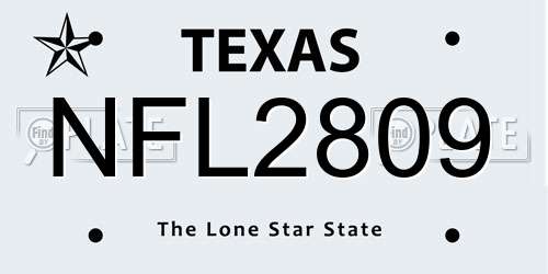 NFL2809 Texas License Plate