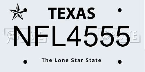 NFL4555 Texas License Plate