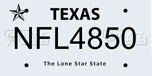 NFL4850 Texas License Plate