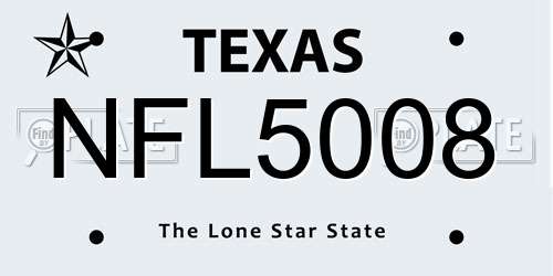NFL5008 Texas License Plate