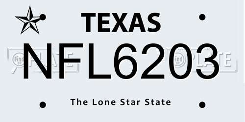 NFL6203 Texas License Plate