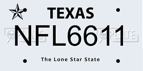 NFL6611 Texas License Plate
